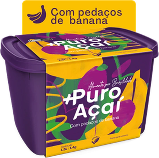 +Puro Açaí Super Premium 1,5L com pedaços de banana